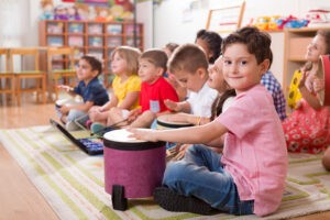 Preschool,Students,Playing,Musical,Instruments. 3
